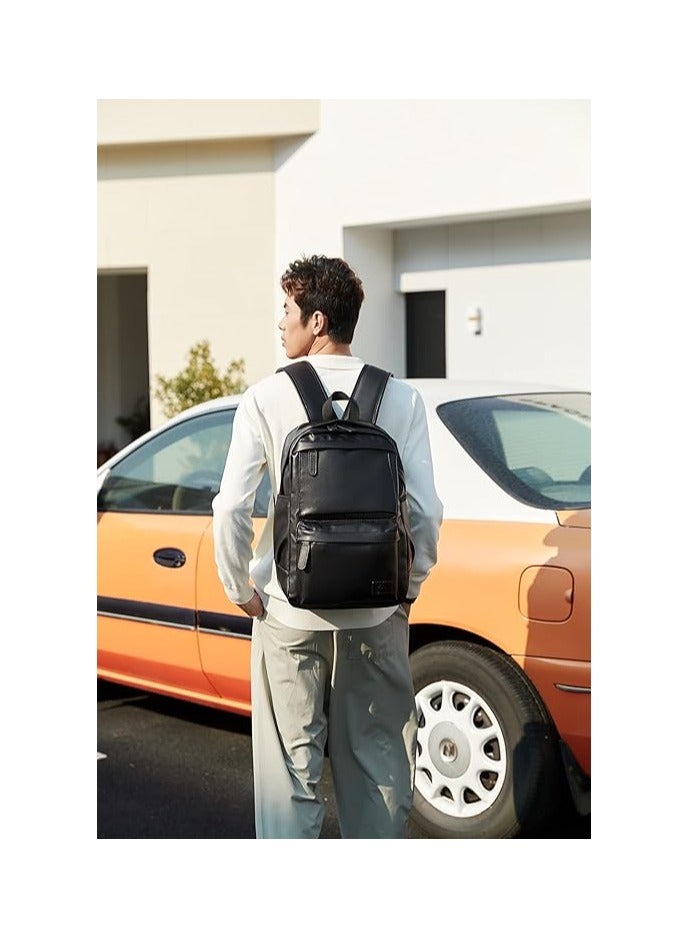 Rahala GLD112 Water Resistant Leather 15.6 Laptop Casual Backpack (Brown)  - Image 2