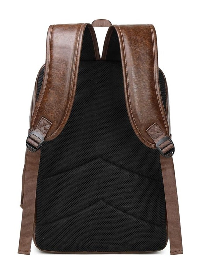 Rahala GLD112 Water Resistant Leather 15.6 Laptop Casual Backpack (Brown)  - Image 3