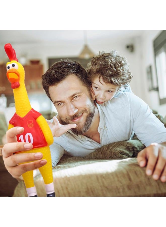 POPLAY 14inch Rubber Chicken Grade Latex Squeeze Chicken Prank Novelty Pet Toys for All Age Groups Gift for Children Family Dogs - Image 5
