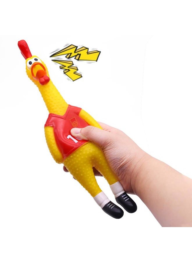 POPLAY 14inch Rubber Chicken Grade Latex Squeeze Chicken Prank Novelty Pet Toys for All Age Groups Gift for Children Family Dogs - Image 4