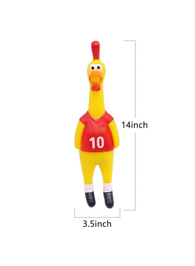 POPLAY 14inch Rubber Chicken Grade Latex Squeeze Chicken Prank Novelty Pet Toys for All Age Groups Gift for Children Family Dogs - Image 2