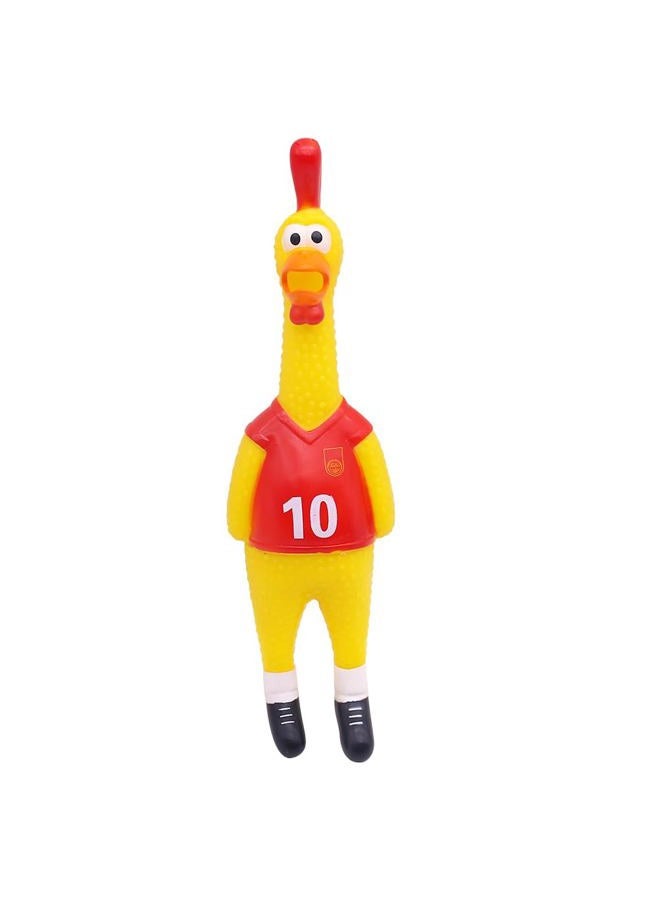 POPLAY 14inch Rubber Chicken Grade Latex Squeeze Chicken Prank Novelty Pet Toys for All Age Groups Gift for Children Family Dogs - Image 1