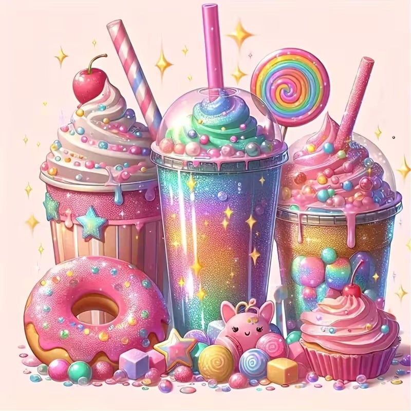 KTHOFCY 5D DIY Ice Cream Diamond Painting Kits for Adults,Sweets Fantasy Full Drill Embroidery Cross Stitch Crystal Rhinestone Paintings Pictures Arts Wall Decor Painting Dots Kits 11.8X11.8 inch - Image 1