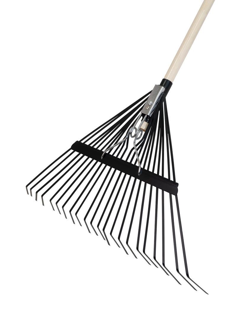 True Temper Steel Tine Leaf Rake with Hardwood/Steel Handle for Lawns, Gardening, and Dethatching, 22 Tines, Black - Image 3