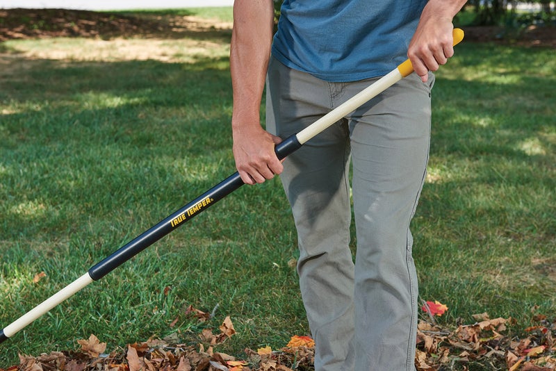 True Temper Steel Tine Leaf Rake with Hardwood/Steel Handle for Lawns, Gardening, and Dethatching, 22 Tines, Black - Image 5
