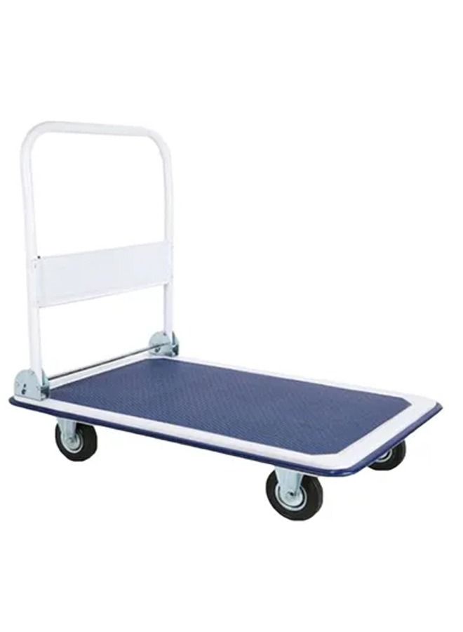 NKX Iron Platform Folding Trolley Blue/White - Image 1