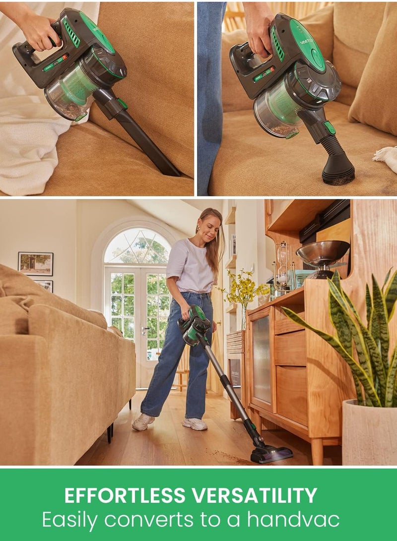 Vactidy Blitz V8 Cordless Vacuum Cleaner with Removable Battery, 20 KPa Suction Power for Hardwood Floors, Up to 35 Minutes Running Time, Green  - Image 4