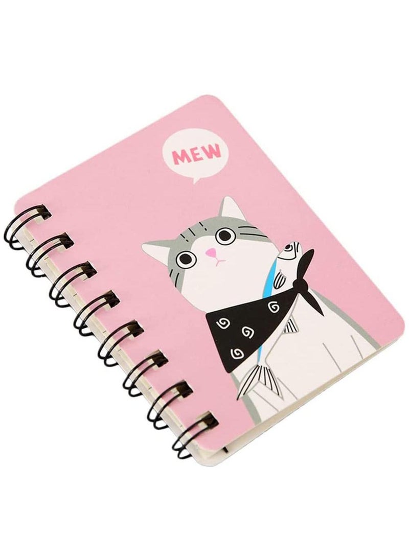 Sweet seven - Set of 6 Cute Cat Mini Notebooks - Spiral Bound Memo Books for School and Office Supplies - Top Bound Mini Notebooks with Wire Binding - Image 1