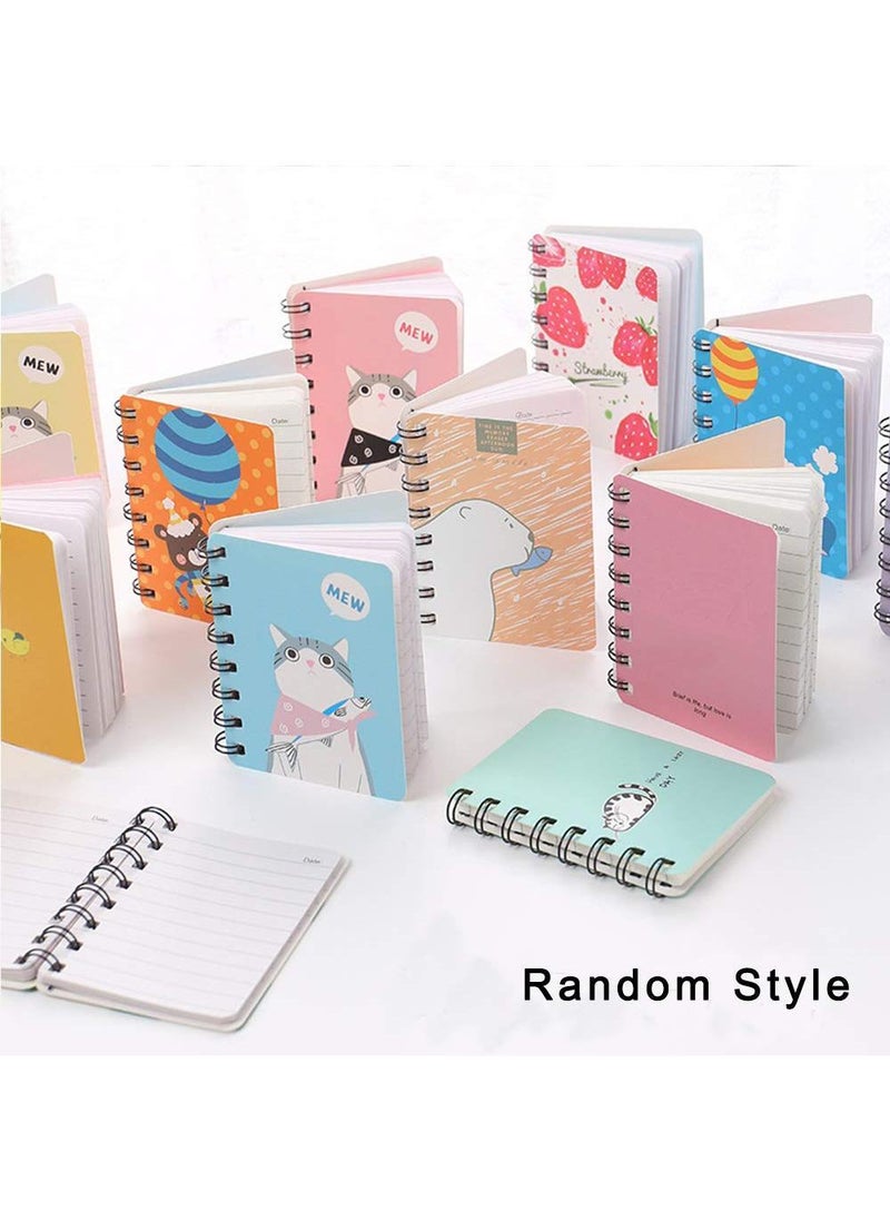 Sweet seven - Set of 6 Cute Cat Mini Notebooks - Spiral Bound Memo Books for School and Office Supplies - Top Bound Mini Notebooks with Wire Binding - Image 1