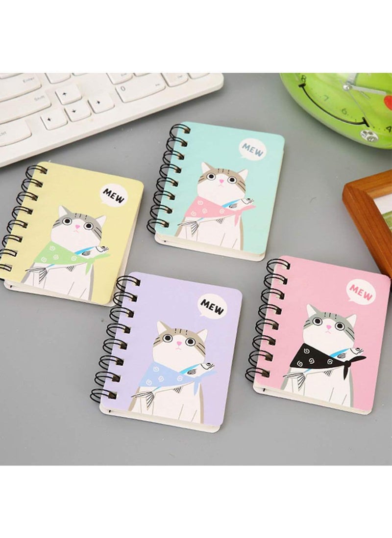 Sweet seven - Set of 6 Cute Cat Mini Notebooks - Spiral Bound Memo Books for School and Office Supplies - Top Bound Mini Notebooks with Wire Binding - Image 1