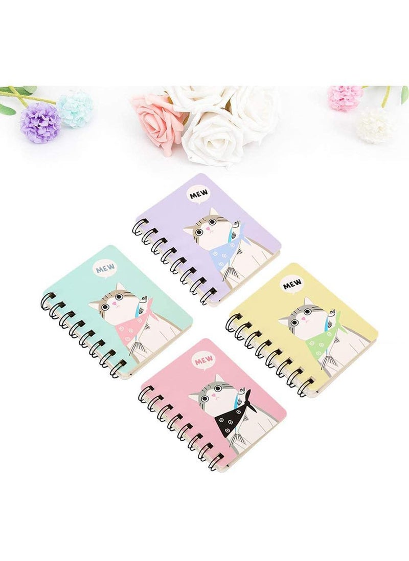 Sweet seven - Set of 6 Cute Cat Mini Notebooks - Spiral Bound Memo Books for School and Office Supplies - Top Bound Mini Notebooks with Wire Binding - Image 1