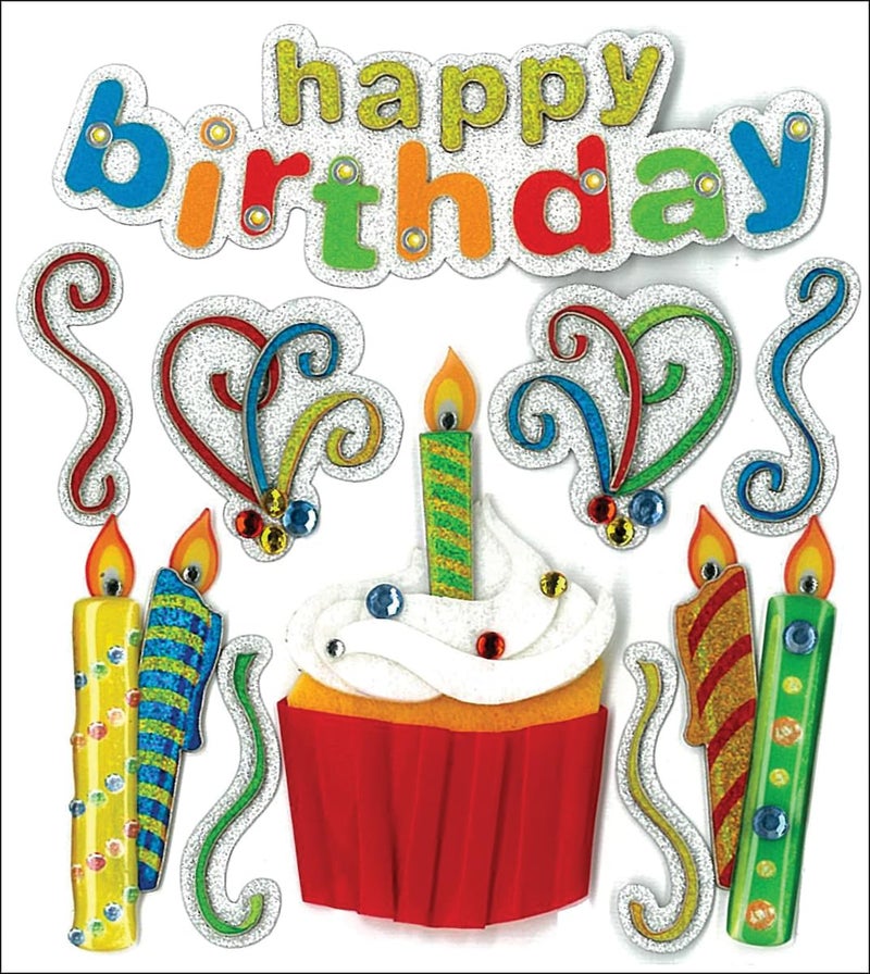 EK Success Jolee's Boutique Dimensional Stickers, Happy Birthday - Image 1
