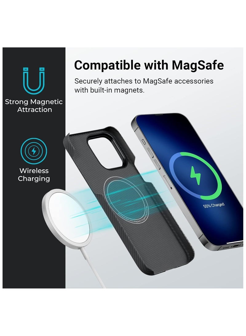 Case for iPhone 15 Pro with MagSafe, Slim  Light Minimalist Style Protective Cover, 1500D Aramid Fiber Made, Sunset - Image 4