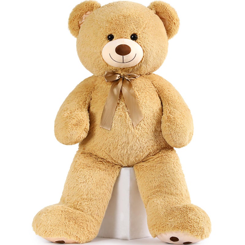 MorisMos 47inch Giant Teddy Bear Stuffed Animal 4ft Large Teddy Bear Plush Big Stuffed Bear Gifts for Kids Girls Girlfriend Women on Baby Shower Valentine Christmas Birthday Light Brown - Image 3