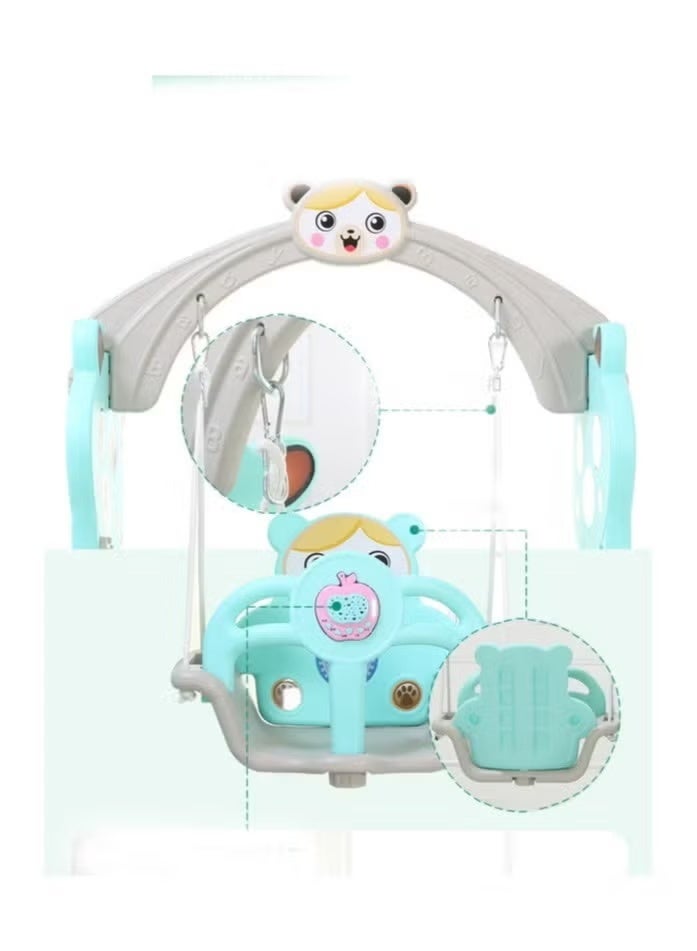 فول جوي مجموعة زحليقة وأرجوحة مع حلقة كرة سلة 3*1 للأطفال،مجموعة ملعب داخلي وخارجي للأطفال الصغار،مجموعة ألعاب تسلق للأطفال - Image 3