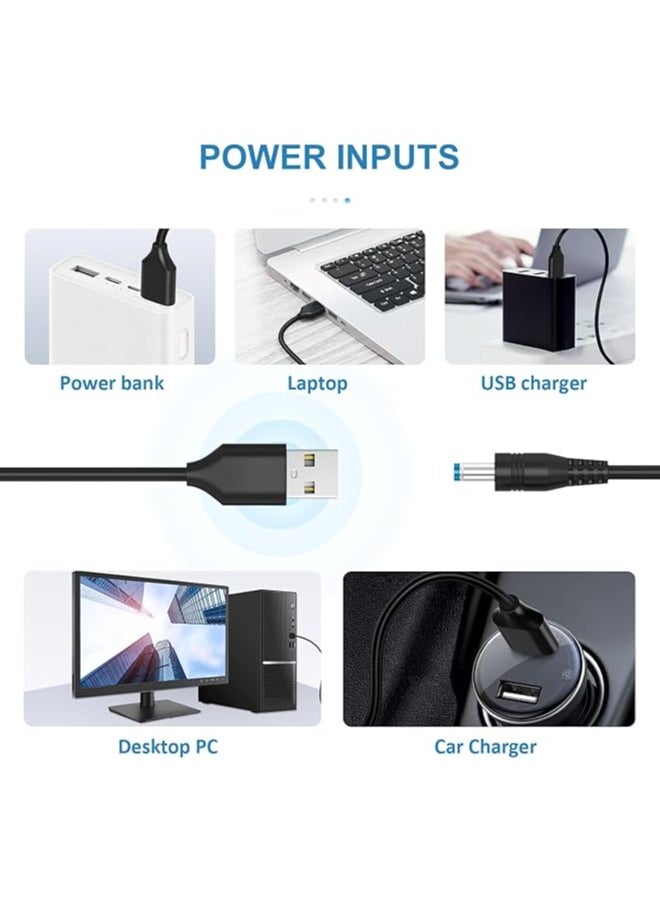 erorex - 5V Universal DC Power Cable, USB to DC Charging Cord with 13pcs Adapter Plugs for Webcam Router, Power Bank, Toy, Recorder, Bluetooth Speaker, Scanner, DVR, Hard Disk Box, USB-HUB etc. - Image 1
