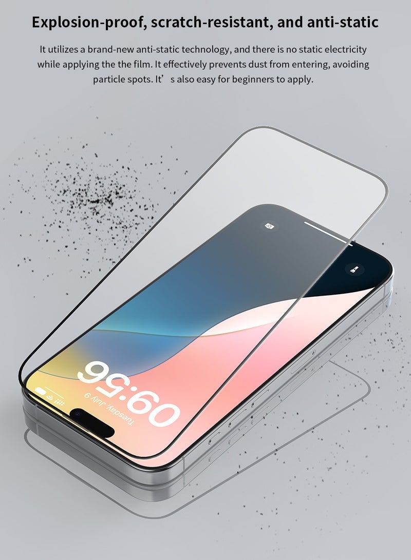 ديفيا حماية شاشة  ايفون  16 برو ماكس استيكر من ديفيا  3D Edge to Edge فائق الجودة مقاومة قصوى للخدوش ضد الماء مع صلابة 9H - Image 5