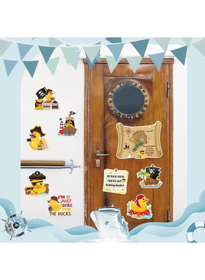 Dazoratix Duck Cruise Door Magnets - 8 Pcs Pirate Rubber Ducks Large Ship Cabin Decorations Magnetic Funny Stickers Stateroom Accessories for Carnival Party Summer Decor Refrigerator Car Locker Decals - Image 4