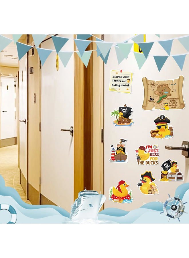Dazoratix Duck Cruise Door Magnets - 8 Pcs Pirate Rubber Ducks Large Ship Cabin Decorations Magnetic Funny Stickers Stateroom Accessories for Carnival Party Summer Decor Refrigerator Car Locker Decals - Image 3