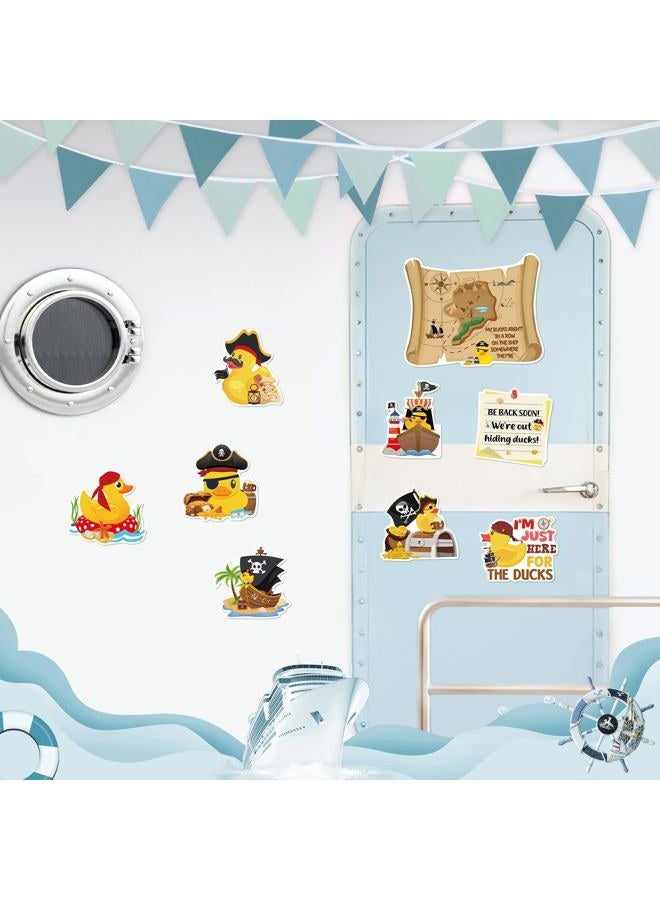Dazoratix Duck Cruise Door Magnets - 8 Pcs Pirate Rubber Ducks Large Ship Cabin Decorations Magnetic Funny Stickers Stateroom Accessories for Carnival Party Summer Decor Refrigerator Car Locker Decals - Image 2