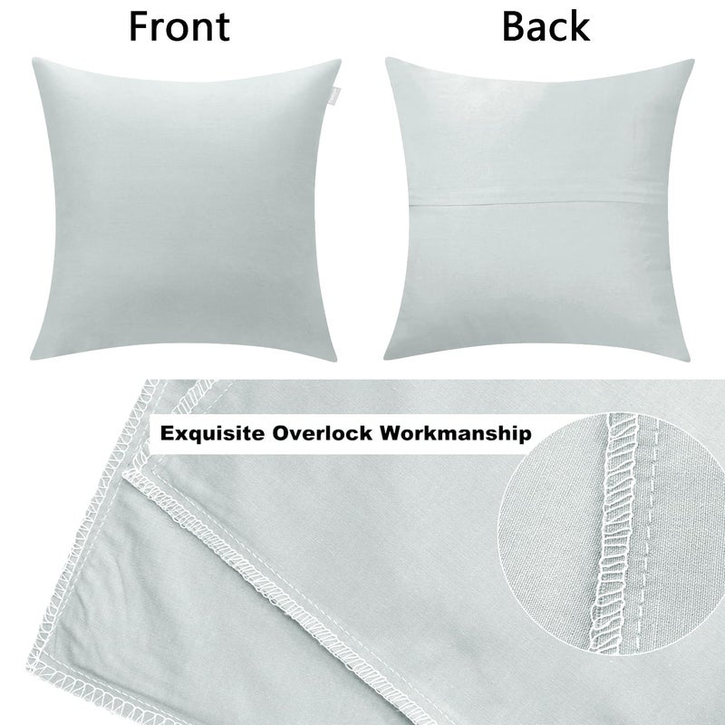 Thmyo 2 Pack 100% Cotton Solid Decorative Square Throw Pillow Covers Christmas DIY Throw Pillowcase Blank Sublimation Pillow Cases Heat Transfer Cushion Covers(16x16 inch/40x40cm Light Silver Grey) - Image 5