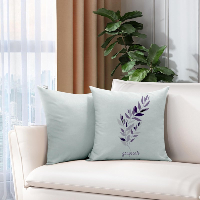 Thmyo 2 Pack 100% Cotton Solid Decorative Square Throw Pillow Covers Christmas DIY Throw Pillowcase Blank Sublimation Pillow Cases Heat Transfer Cushion Covers(16x16 inch/40x40cm Light Silver Grey) - Image 2