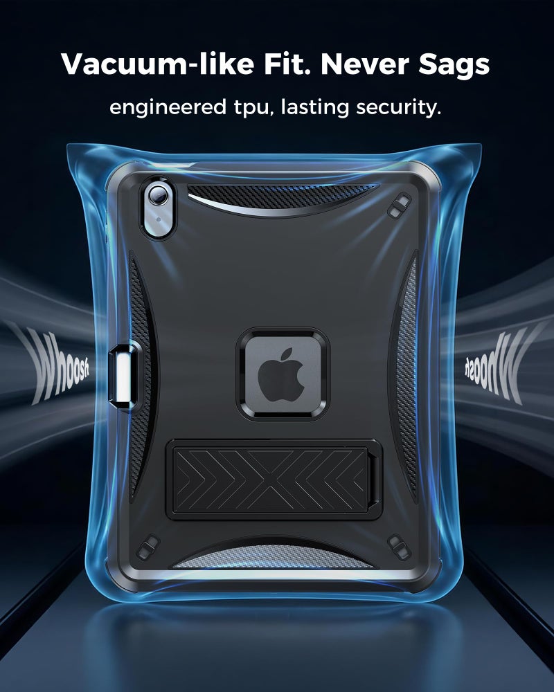 INFILAND Case for iPad (A16) 11th Generation 11-Inch 2025, iPad 10th Generation 10.9 Inch 2022 for Kids with Kickstand, Heavy Duty Shockproof Protective Dual Layer Cover for iPad 10th/11th Gen (Black) - Image 4
