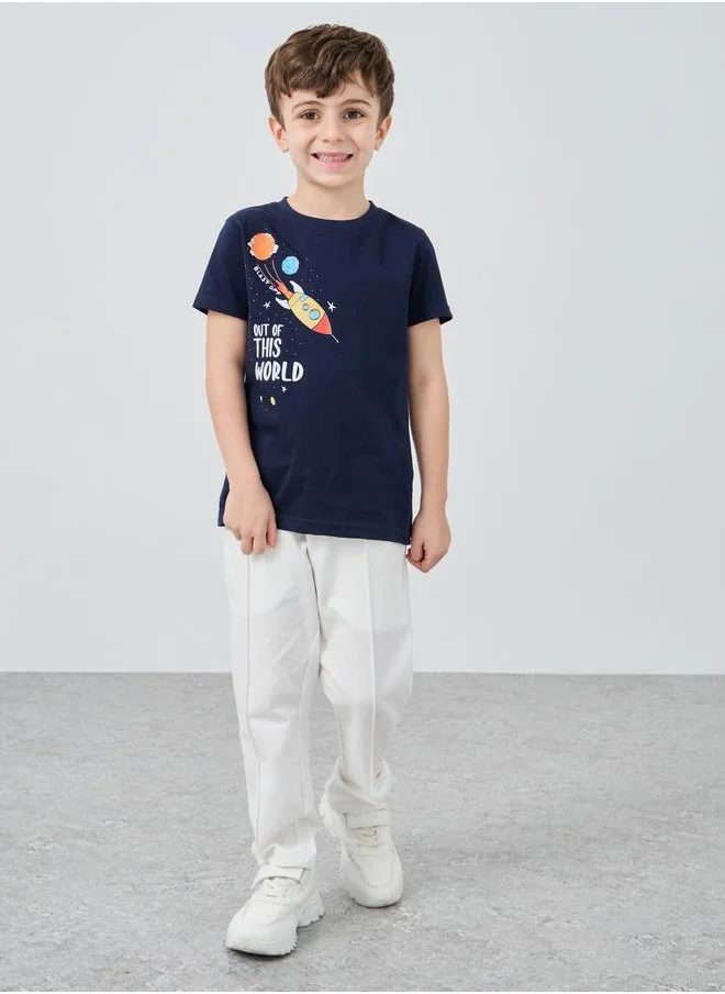 Styli Styli Graphic Print Round Neck T-Shirt