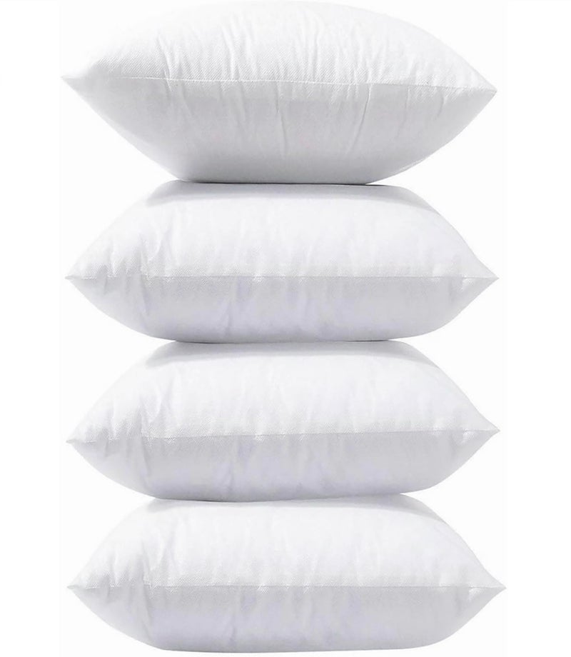 LANE LINEN 4 Pack 18x18 White Throw Pillow Inserts for Decorative Pillow Covers Couch Pillows for Living Room Fluffy Pillows for Bed