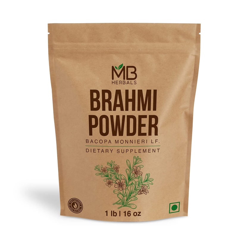 MB Herbals Pure Brahmi Powder 454g | 1 LB | Bacopa Powder | Promotes Hair Growth - Image 1