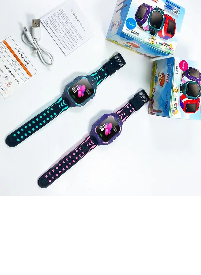 سمارت 2030 C002 ساعة ذكية للأطفال باللون الأرجواني تعمل باللمس مع ألعاب المكالمات وساعة منبه وموسيقى فيديو - Image 2