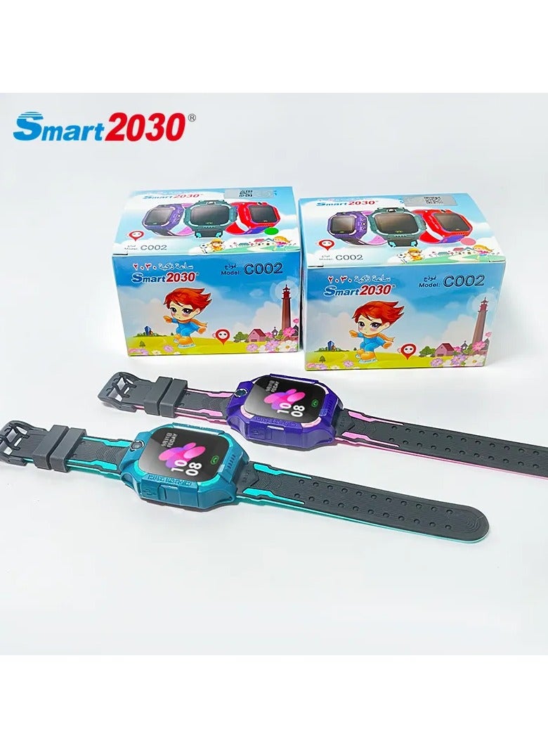 سمارت 2030 C002 ساعة ذكية للأطفال باللون الأرجواني تعمل باللمس مع ألعاب المكالمات وساعة منبه وموسيقى فيديو - Image 3