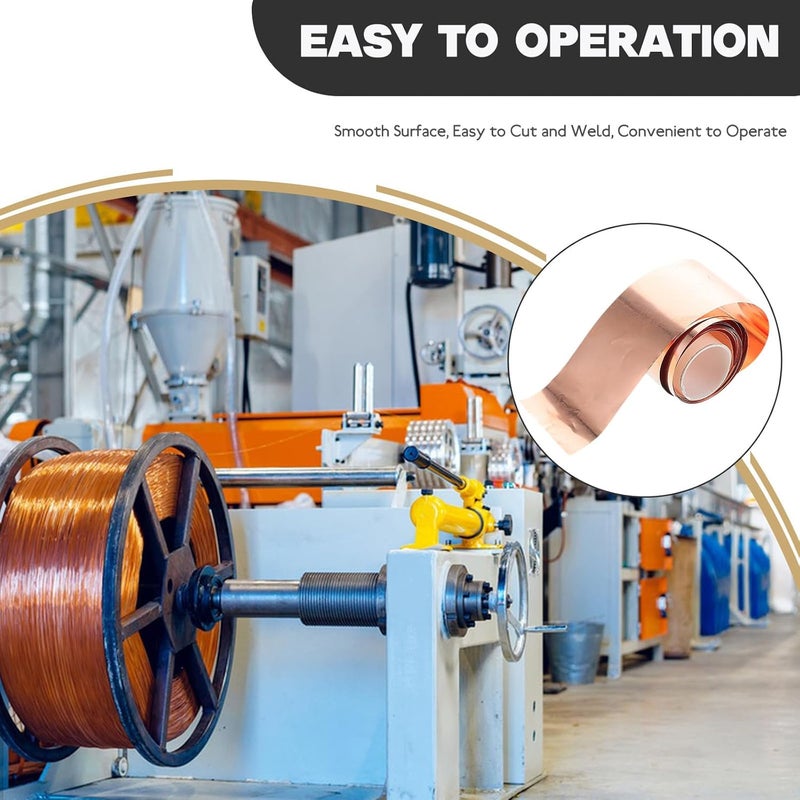 لفة صفائح النحاس النقي بسمك 0.1 مم لمشاريع الكهرباء DIY وإصلاحات الدوائر الكهربائية - Image 5