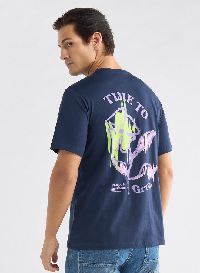 سبلاش فيڤ تيشيرت بياقة ضيقة وأكمام قصيرة وطبعات جرافيك - Image 3