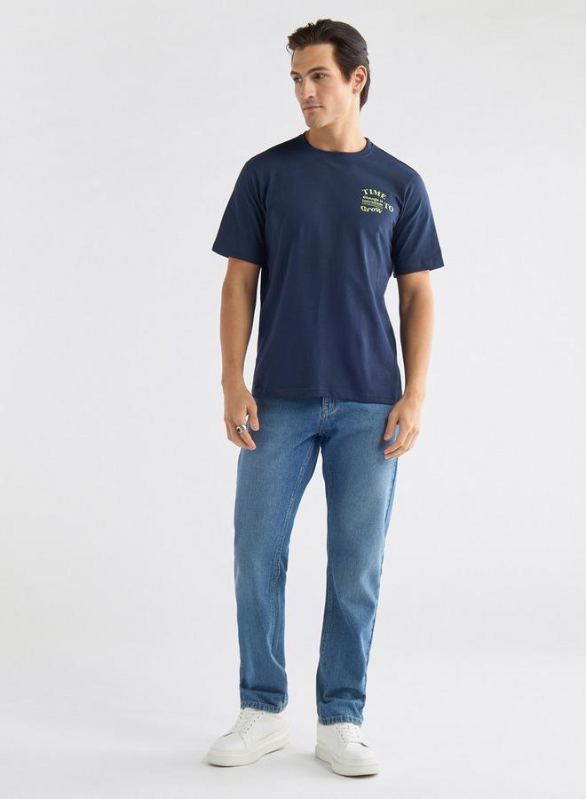 سبلاش فيڤ تيشيرت بياقة ضيقة وأكمام قصيرة وطبعات جرافيك - Image 2