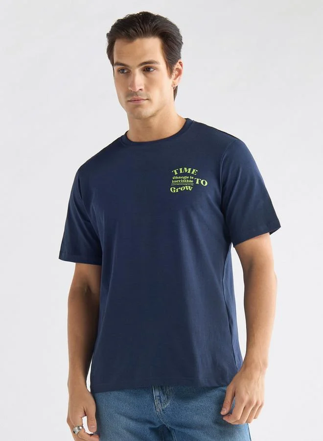 سبلاش فيڤ تيشيرت بياقة ضيقة وأكمام قصيرة وطبعات جرافيك