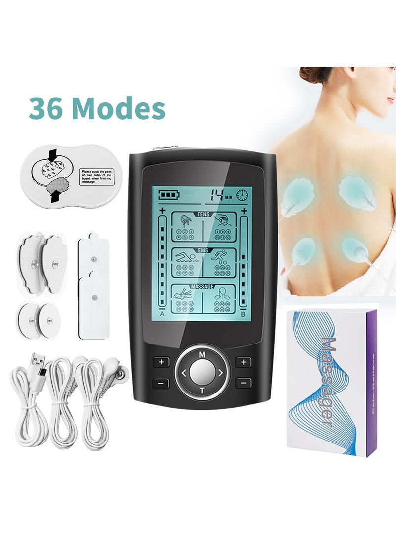 36 Modes Muscle Stimulator,Massager, Unit Muscle Stimulator for Back Pain , Wireless Dual Channel,  Digital Electrical Body Massager Pulse, Muscle Stimulator Pain Relief - Image 1