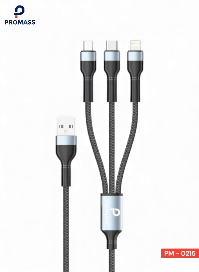 بروماس كيبل شحن USB متعدد الاستخدام 3 في 1 متعدد الشحن بتصنيف IP لمقاومة المياه والغبار مايكرو سلك شحن سريع متوافق مع ايفون 14 13 12 11 برو ماكس جالكسي اس 20 10 9 8 7 يو بي اندرويد - Image 1