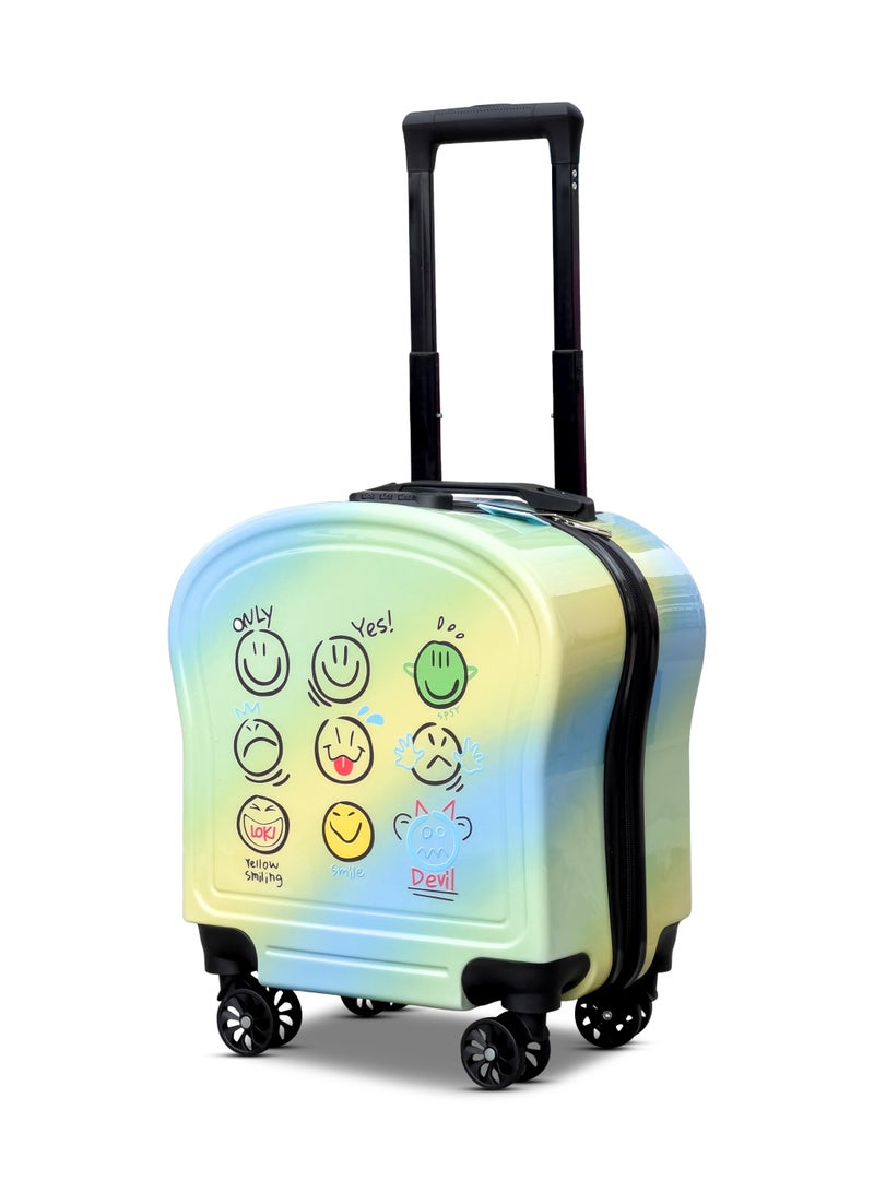 ZAAPPY Kids Cute Printed ABS Lightweight 17 Inch Cabin Size Luggage, 8 Wheels, Combination Lock Suitcase - Image 1