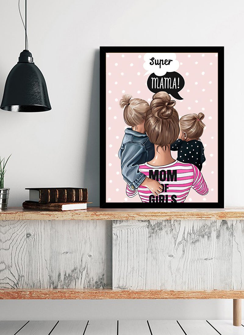 Spoil Your Wall Digitally Printed Wall Posters with Super Mama | Cute Artwork Home Décor Photo Frames | Size: 30x40cm by Spoil Your Wall Color: Black - Image 2