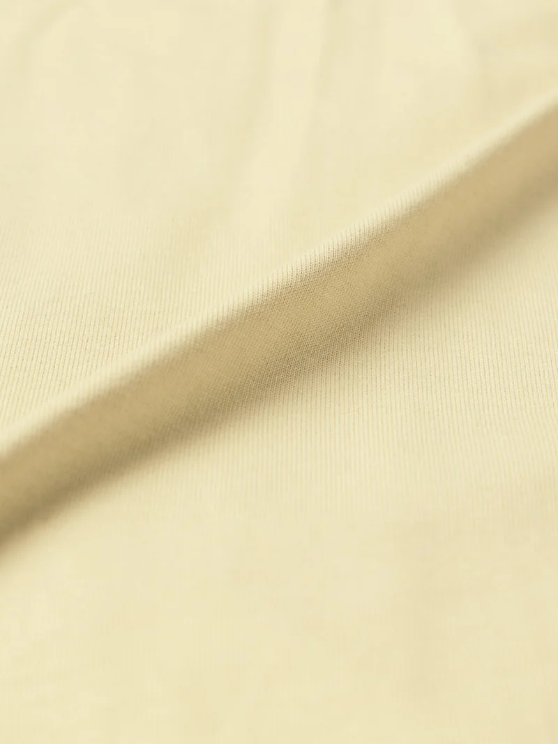 The Souled Store  The Souled Store New Basics: Latte Men and Boys Short Sleeve Spread Collar Latte Cream Solid Textured Cotton Oversized Fit Lightweight Everyday All-Season Polo Shirts  | Best Price UAE