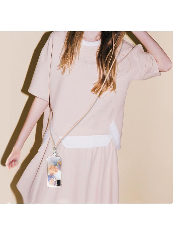 إيروريكس جراب لهاتف Samsung Galaxy A22 4G إصدار الاتحاد الأوروبي/M32 بنمط طلاء كهربائي IMD جراب مقاوم للصدمات من مادة TPU مع حبل للرقبة - Image 4