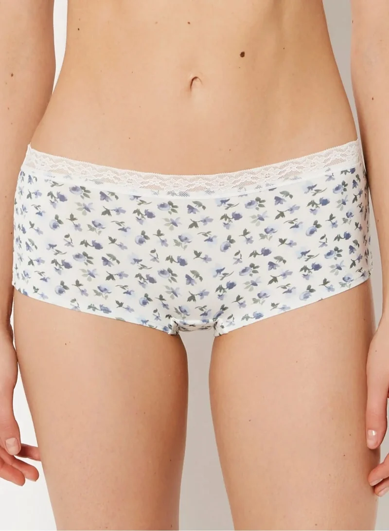 لا سينزا La Senza Ultrasoft Boyshort Panty with Lace Trim