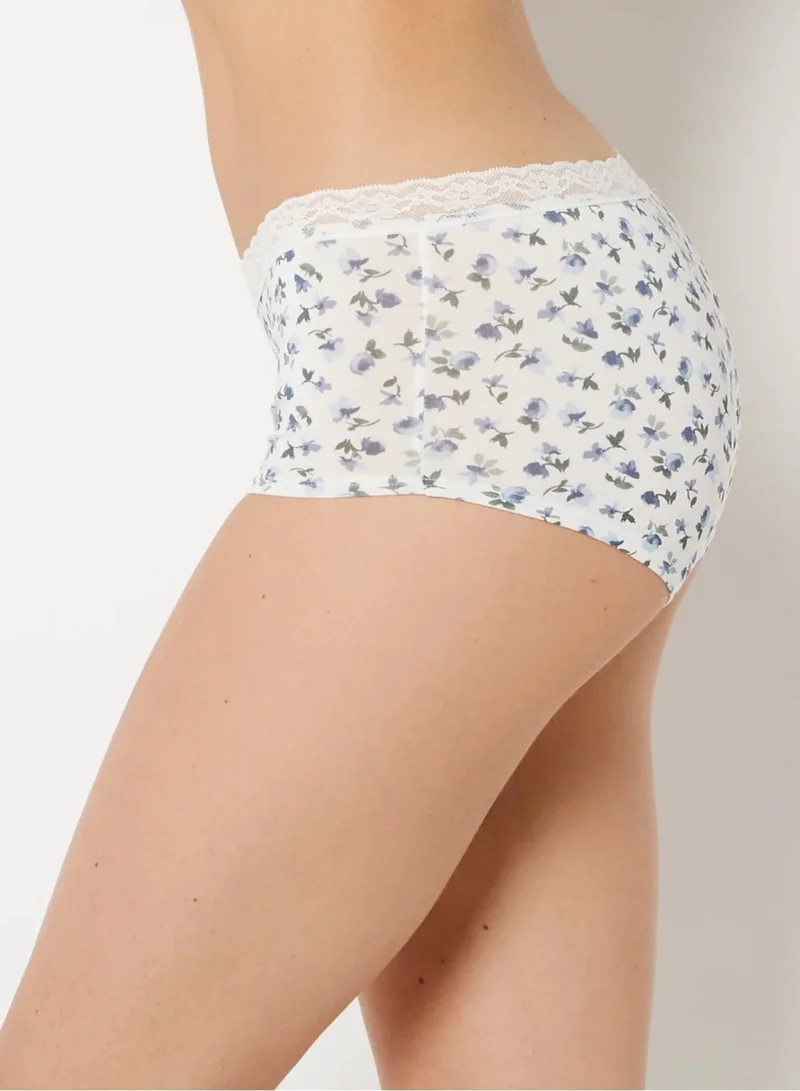 لا سينزا La Senza Ultrasoft Boyshort Panty with Lace Trim