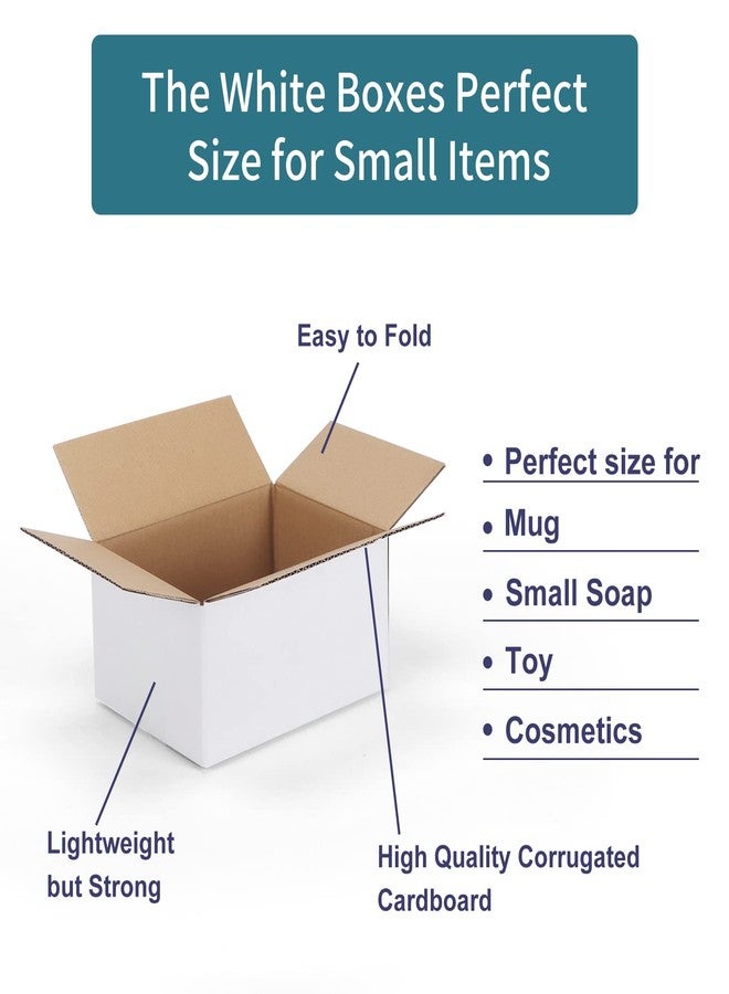SPEPLA 40 Pack Small Shipping Boxes 8x6x4 Inches, White Corrugated Cardboard Mailing Box for Shipping, Packing, Business - Image 5
