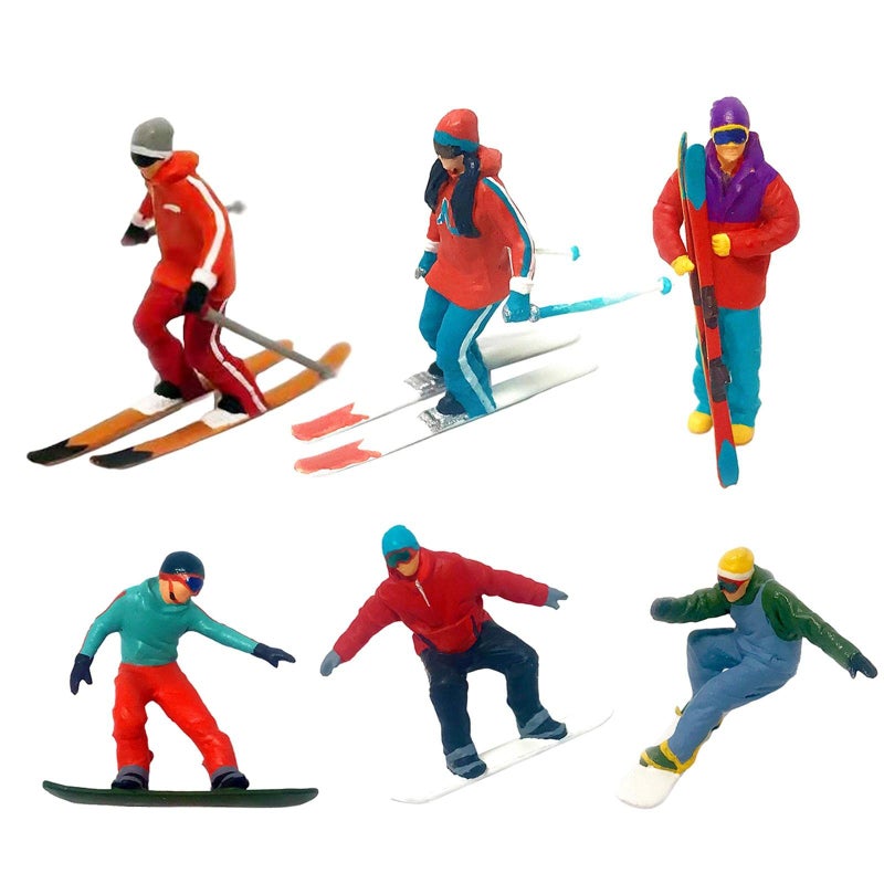 6PCS 1 87 Scale Miniature Skiing People Figures For Diorama Model Scenery - Image 2