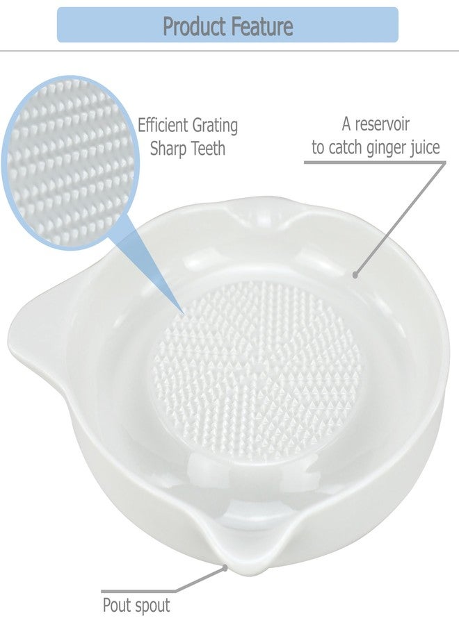 EIKS Ceramic Ginger Grater for Grinding Wasabi Fruits Vegetables Ginger Garlic Cheese, Package with Ceramic Spoon And Cleaning Brush - Image 4