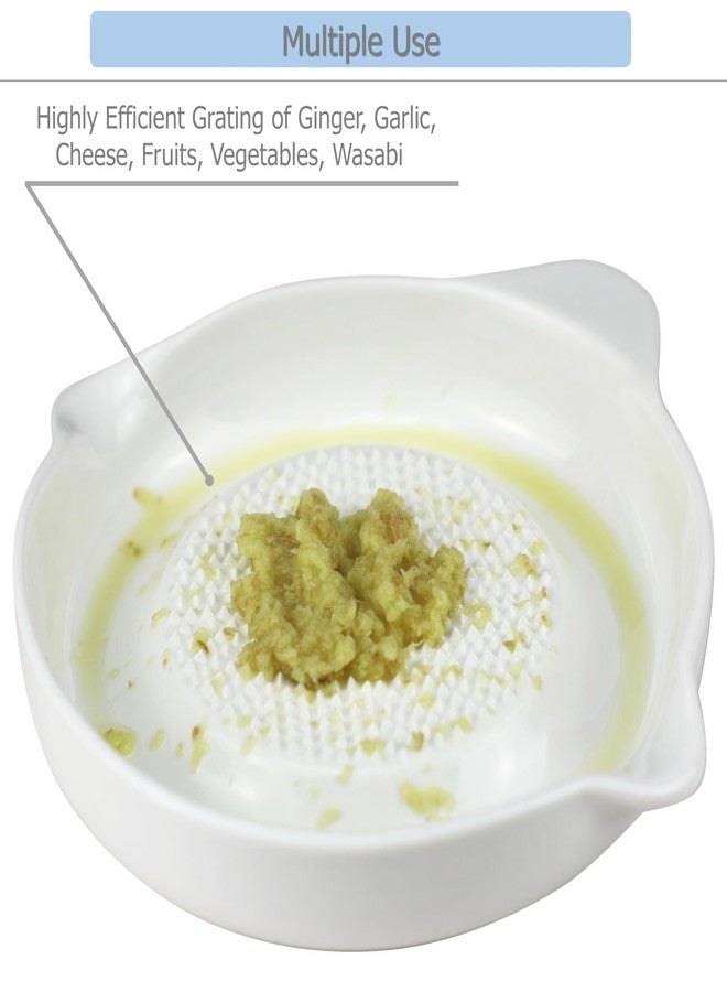 EIKS Ceramic Ginger Grater for Grinding Wasabi Fruits Vegetables Ginger Garlic Cheese, Package with Ceramic Spoon And Cleaning Brush - Image 5
