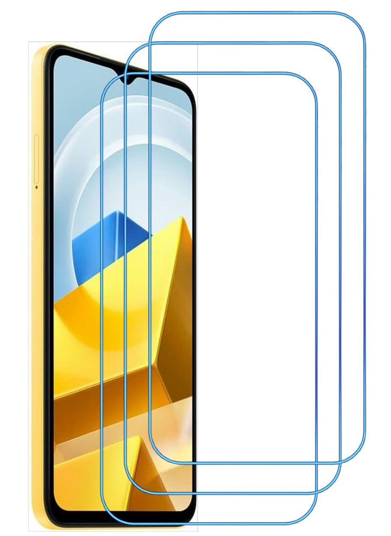 ACLIX 3 Pieces Antistatic ESD Dustproof Premium Quality High Definition Clear Tempered Glass Screen Protector Designed For Xiaomi Poco M5 - Image 1