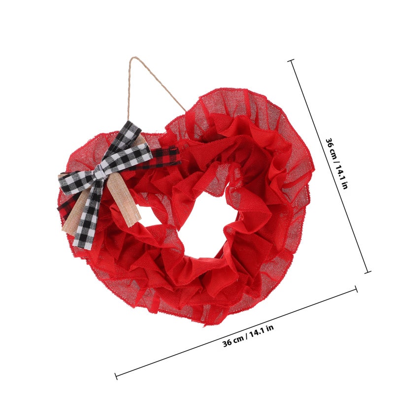Valentine Heart Wreath Heart Shaped Garland Decor Valentine Front Door Wreath Valentine Door Wreath Decorative Wall Hanging Garland - Image 2